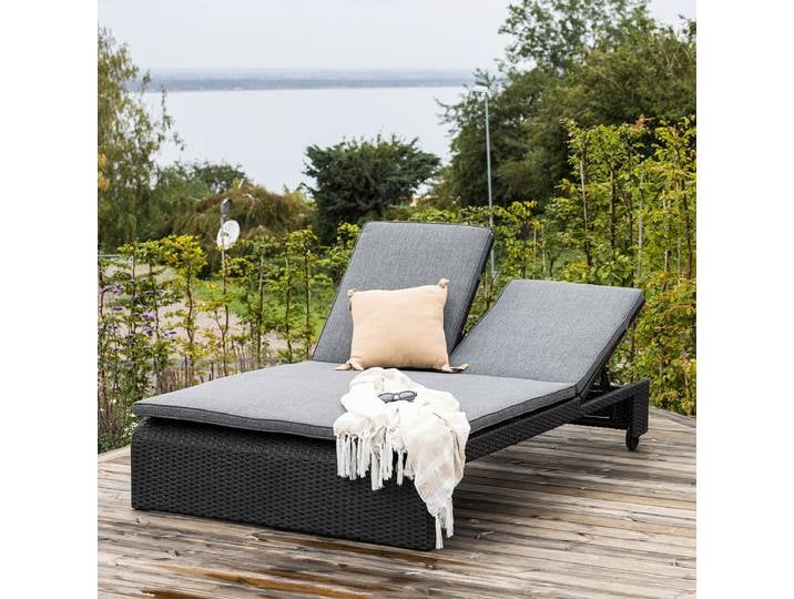 Gartenbett London Kunststoffart: Polyethylen Material: Kunststoff Schwarz/Schwarz/Grau 119 x 32 x 196cm