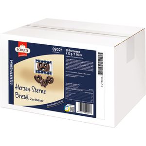 Schulte-Feingebäck Lebkuchen Herzen Brezeln Sterne, einzeln verpackt, mit Zartbitterschokolade, 60 Stück