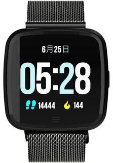 CaseAndConnect DTNO.1 G12 Smart Fitness Tracker OLED Smart Bracelet With Heart Rate Monitor IP67 Waterproof Steel Band black