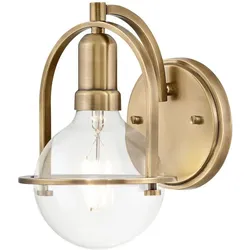 Elstead Lighting, Gartenbeleuchtung, Somerset Wandleuchte E27 Klar Heritage Messing (E27, IP20)