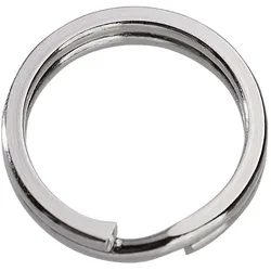 100 Schlüsselringe, vernickelt, flach 20 mm, Metall, silber