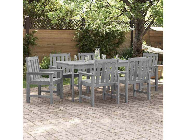 furnicato Gartenstuhl Moderner 65,5 x 59 x 88 cm in Hellgrau (6 St), Wetterfeste Sitzgruppe mit ergonomischer Lehne für die Terrasse