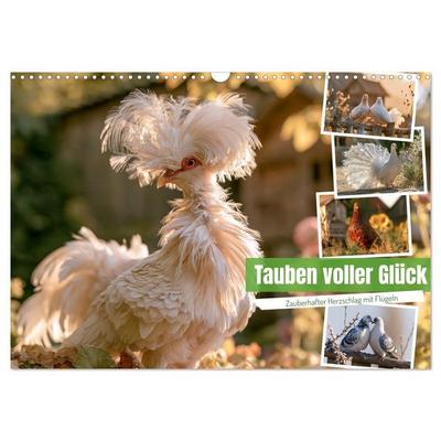 Tauben voller Glück (Wandkalender 2027 DIN A3 quer), CALVENDO Monatskalender