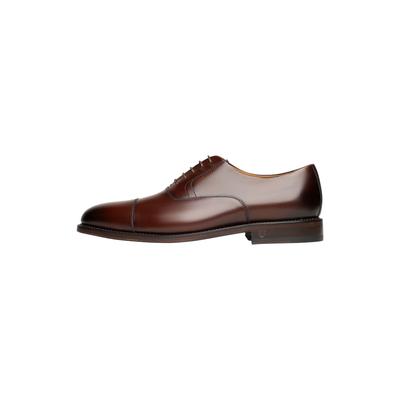 Schnürschuh HENRY STEVENS "Marshall CO Businessschuh", Herren, Gr. 43,5, Leder, schwarzbraun, Schuhe Schnürschuh, Herren Halbschuhe Leder handgefertigt, Anzugschuhe