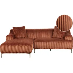 ECKSOFA Cord Braun rechtsseitig Stenum
