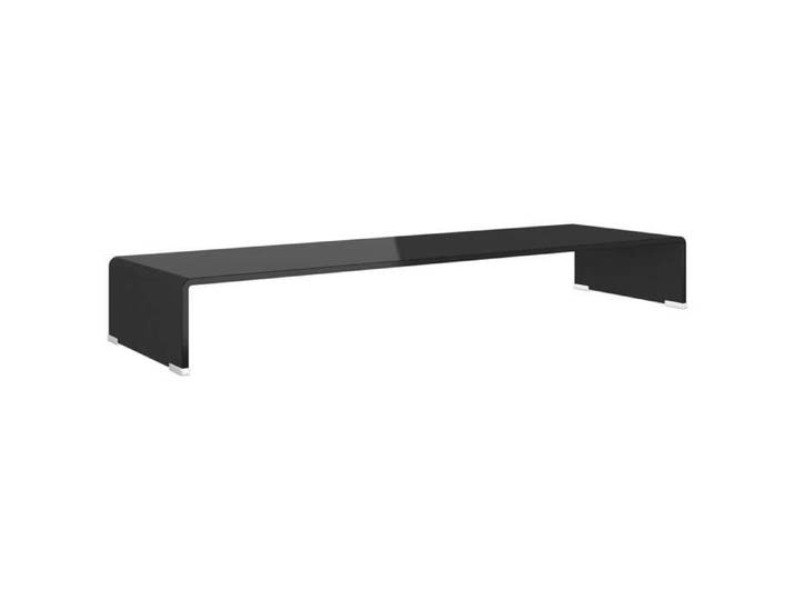 “Winter Sale TOP Armoire TV classique Noir - Meuble TV/support pour moniteur 100x30x13cm verre noir PRO99329