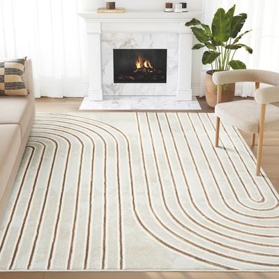 Abani Rugs Abani Glam GLA100A Mid-Century Beige Cream Arch Area Rug