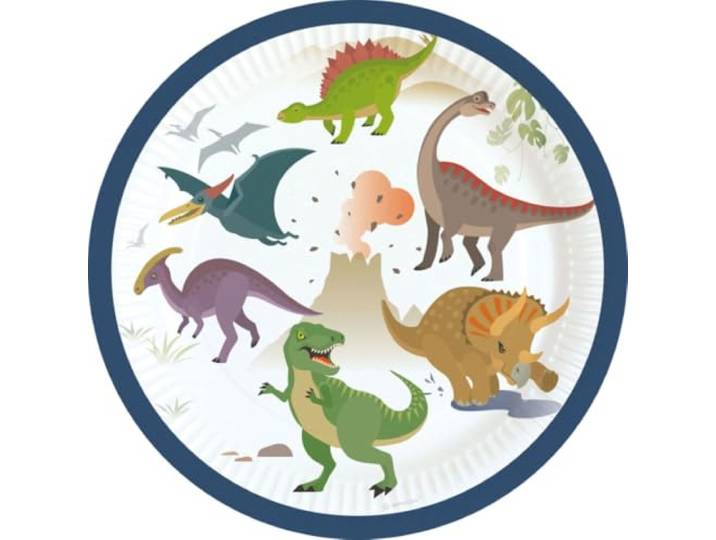 amscan 8 kleine borden vrolijke dinosaurussen