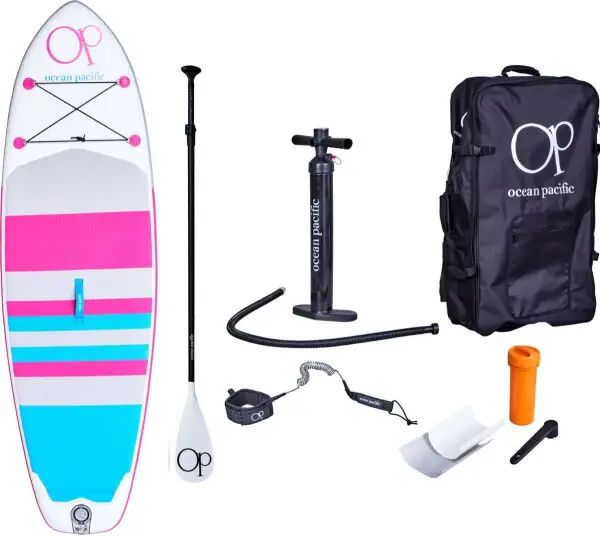 Ocean Pacific Venice All Round 8'6 Inflatable Paddle Board (Weiß/Grau/Pink)