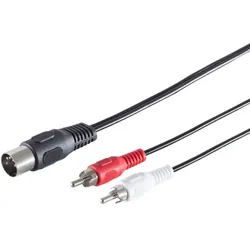 5-pol. DIN-Stecker - 2 Cinchstecker, 1&4, 1,5m