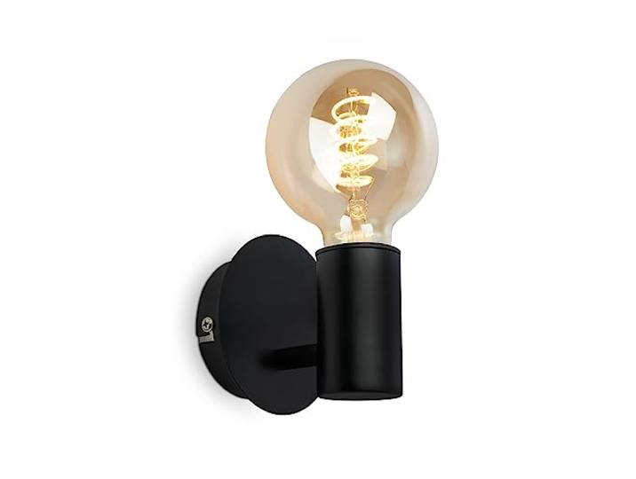 BRILONER - Applique murale intérieure\, lampe de salle de bains\, applique étanche pour salle de bains\, lampe de miroir\, 1 x E27\, noire