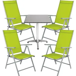 Mojawo Bistrogarnitur 5-teilig Aluminium - Textilen / Lime