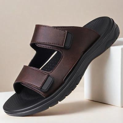 LightInthebox Men's Black Adjustable Strap Sandals – Comfortable, Durable Design for Casual Wear and Outdoor Activities