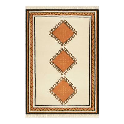 Teppich WECON HOME "Afoud", weiß, B:130cm H:5mm L:190cm, Schurwolle, Teppiche, Teppich, Kurzflorteppich, handgewebt, geometrisch, modern, stilvoll, natürlich