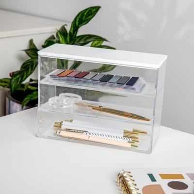 Martha Stewart Premium Plastic Storage Bins with Wooden Lid