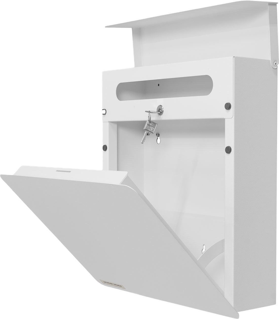 Briefkasten SPINDER DESIGN "INBOX", weiss (weiß), B:390mm H:400mm T:110mm, Stahl, Briefkästen, Briefkasten, Moderner, wetterfester Briefkasten aus pulverbeschichtetem Stahl weiß Einheitsgröße