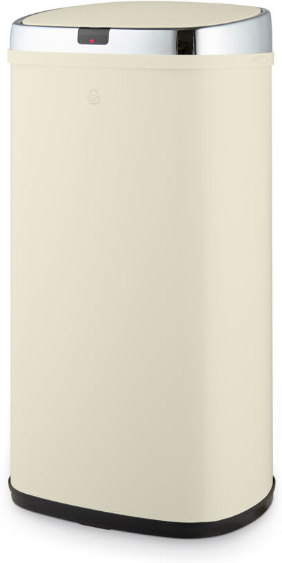 Swan Townhouse 42 Litre Motion Sensor Recycling Bin Cream 42L