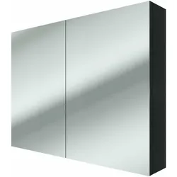 AcquaVapore Spiegelschrank Badspiegel Badezimmer Spiegel City 100cm schwarz JA mit 1x 5W LED-Strahler