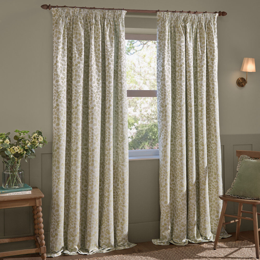Lark Manor Room Darkening Curtain Panel Pair Green 117cm Width x 183cm Drop