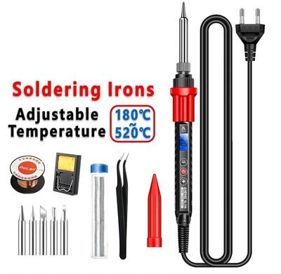 Uplifted Goods Adjustable Temperature Electric Soldering Iron Kit black Eu Plug