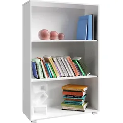 CASARIA® Bücherregal Weiß Holz 3 Fächer 115x60x28cm Standregal Kinder Büroregal