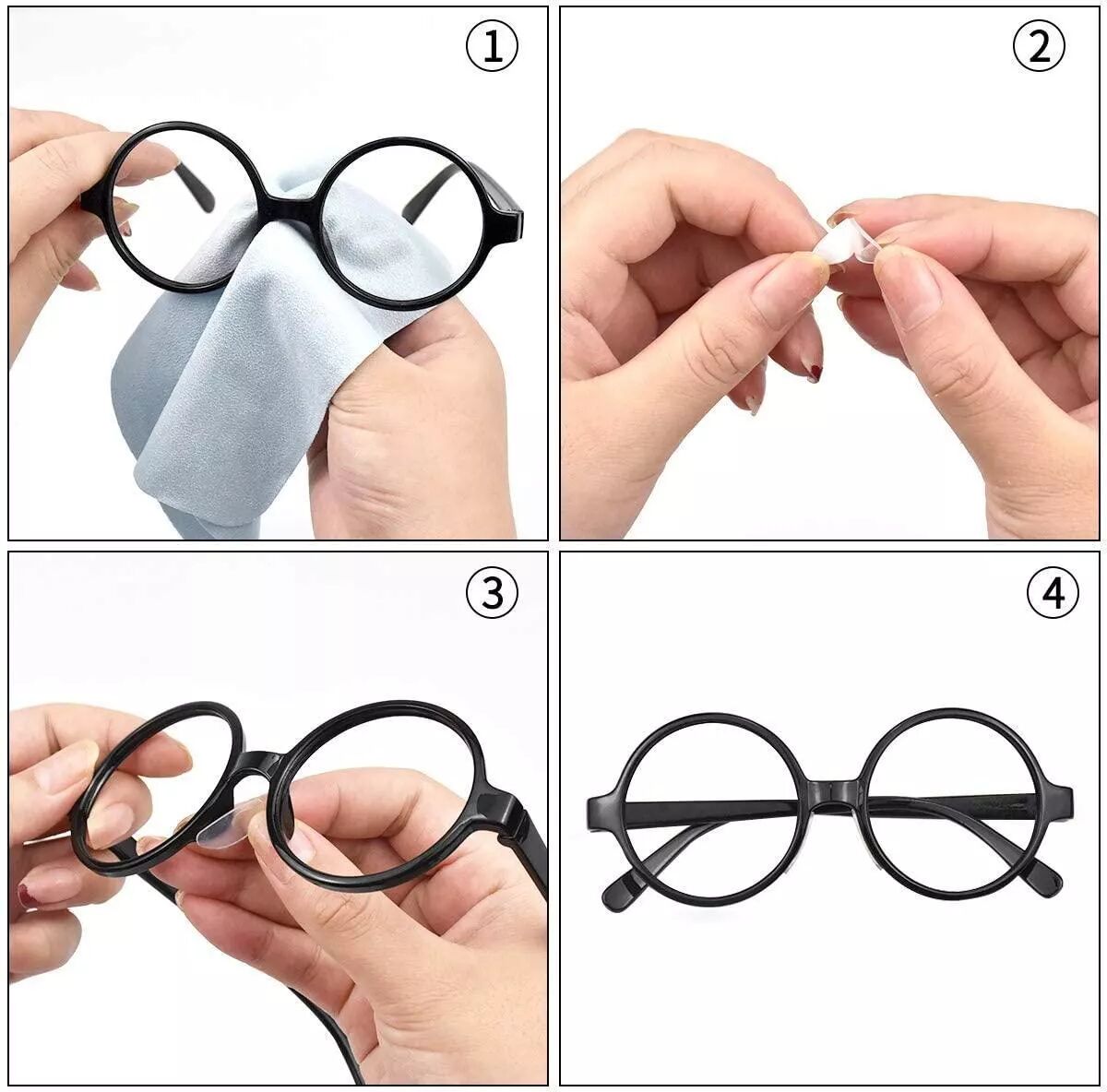 INF Plaquettes nasales pour lunettes en silicone transparent 5 paires (15 mm)