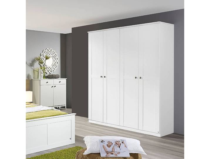 Drehtürenschrank 181cm Weiß/Alpinweiß