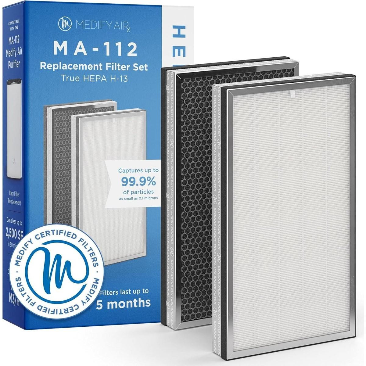 Medify Air MA-112 Vervangingsfilter Set met 2 Luchtfilters – HEPA H13 en Actieve Koolstof voor Luchtzuivering