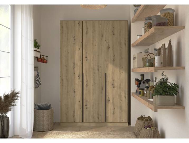 Armoire Avena 136cm Bois/Marron/Imitation chêne Artisan