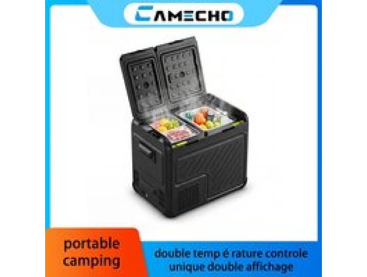 Glacière électrique 55L 12/24V DC 110-240V AC double température contrôle unique double affichage compresseur portable camping