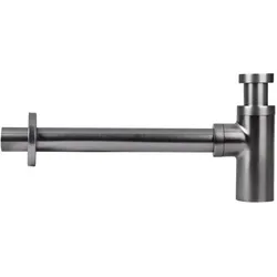 Differnz, Siphon, Design Sifon Gun Metal – Sifon Wastafel – Mix&Match Fonteinsifon – Inclusief Muurbuis (Flaschensiphon)