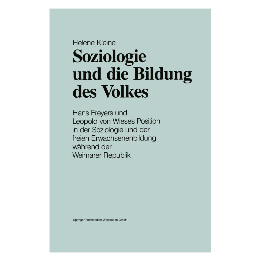 VS Soziologie und die Bildung des Volkes (Deutsch, Softcover, Helene Kleine) (55525852)