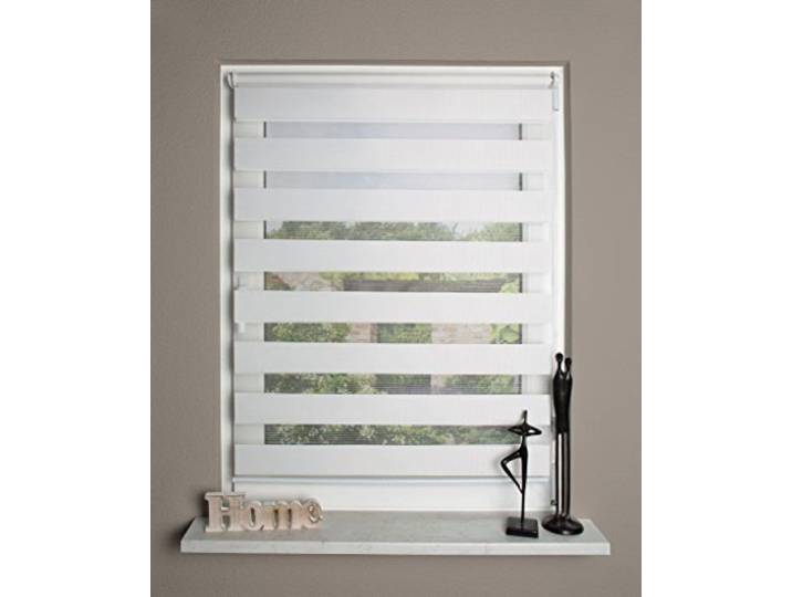 Home Fashion Chaîne Store Enrouleur Zèbre\, Tissu\, Blanc cassé\, 150 x 40 cm