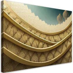WANDBILD gold orientalische symbole