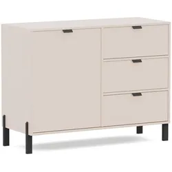 KOMMODE Cortina mit 1 Tür und 3 Schubladen, Sandbeige