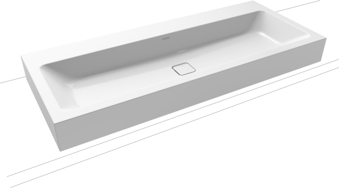 Kaldewei Cono Wandwaschtisch 902706003001 3091 120x50x12cm weiss Perl-Effekt, ohne Hahnloch