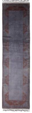 ECARPETGALLERY Hand-knotted Color Transition Grey Wool Rug - 2'8 x 10'6