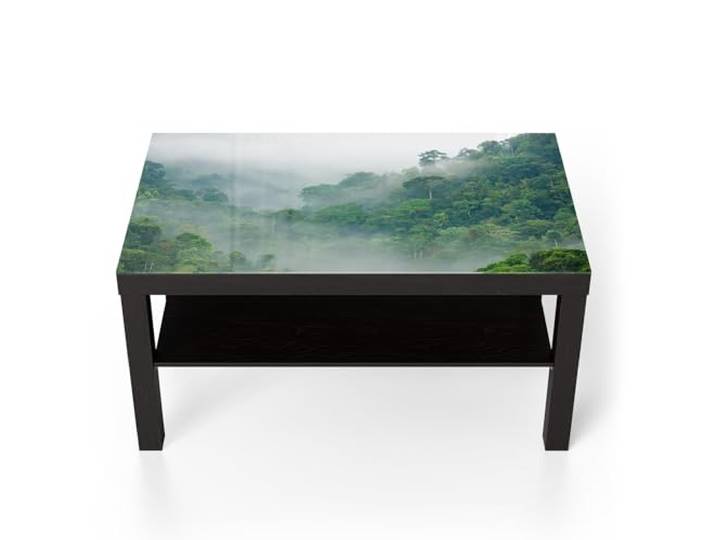 DEQORI Glastisch schwarz groß 90x50 cm Motiv Thailands Mystik ausgefallener Beistelltisch aus Glas Hochglanz Couchtisch fürs Wohnzimmer moderner Couch Tisch mit Design