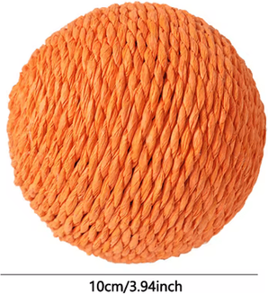 Inspire Picks Interactive Sisal Cat Scratching Ball Toy For Kittens & Indoor Cats orange