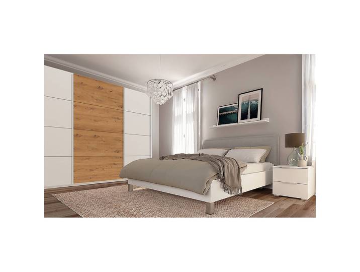 Schwebetürenschrank pure artisan 270 x 236cm Weiß/Alpinweiß/Eiche Artisan Dekor 3 Türen