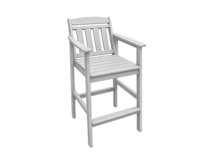 UNUS Barhocker Garten Barstuhl Milo hellgrau HDPE Kunststoff 118x61x61,5 cm