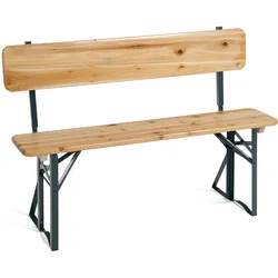 Stagecaptain BBB-119 Hirschgarten Bierzeltbank mit Lehne 119 cm Natur