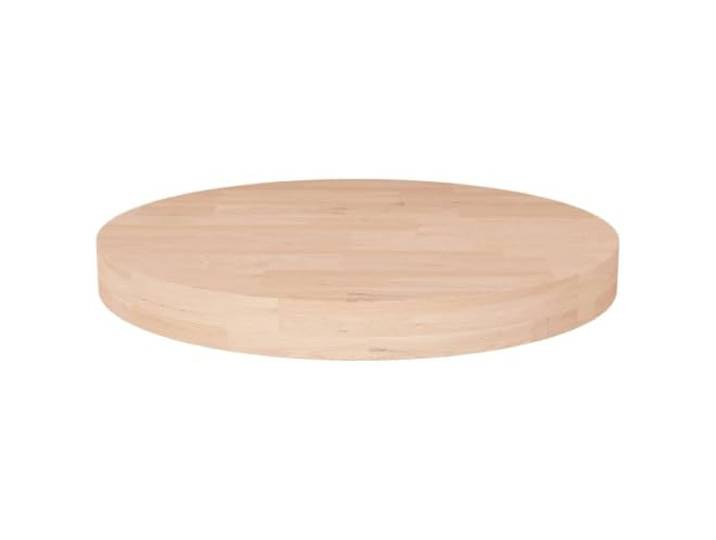 fsahslih Tischplatte Rund Ø 50 cm Eiche Massivholz 4 cm Dicke Holzplatte Natürliche Eichenholzplatte für Wohnzimmer und Café, ideal zum Ölen oder Lackieren für individuelle DIY Beistelltische.