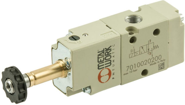 Riegler Electrovanne 3/2 voies, électropneumatique, monostable, G 1/4, NO (7020020400)