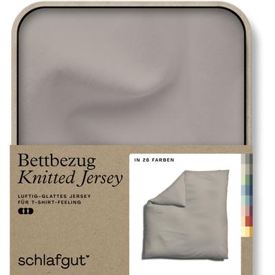 Schlafgut "Premium Bettbezug Knitted Jersey (1 St)" Ton-in-Ton Reißverschluss, Bio-Baumwolle mit Elasthan, Uni, OEKO Tex