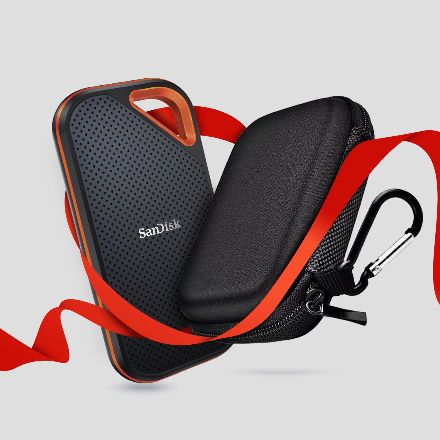 SanDisk Extreme Pro Portable SSD V2 2 TB USB-C 3.2 (20Gb/​s) externe SSD inklusive Schutztasche SDSSDE81-2T00-G25+Tasche