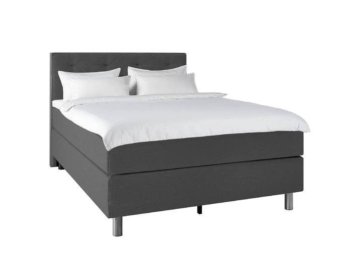Boxspringbett Minick 160 x 200cm Webstoff Inas Grau H4