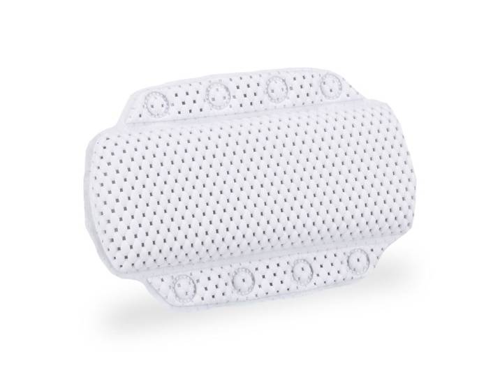 Relaxdays 4x Badewannenkissen mit Saugnäpfen weiß