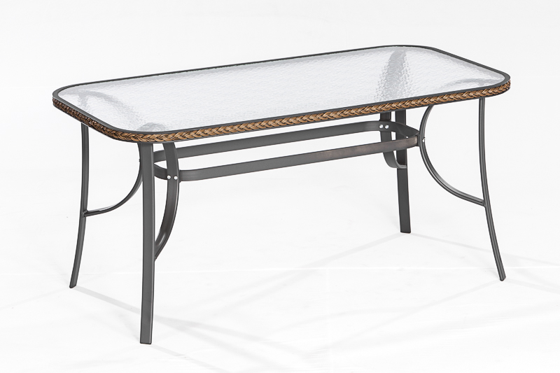 MERXXHANDELS Roma Tisch 150 x 80 cm braun Aluminium/Kunststoffgeflecht 09223635