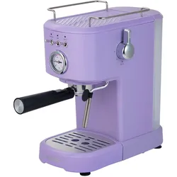 BERGNER - Retro-Espressomaschine 15 Bar, 1100 W, 1,2-L-Wassertank, Milchaufschäumer und Siebträger aus Aluminium und Edelstahl